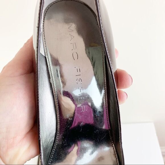 Marc Fisher Brown Patent/Suede Platform Heels - Picture 8 of 8